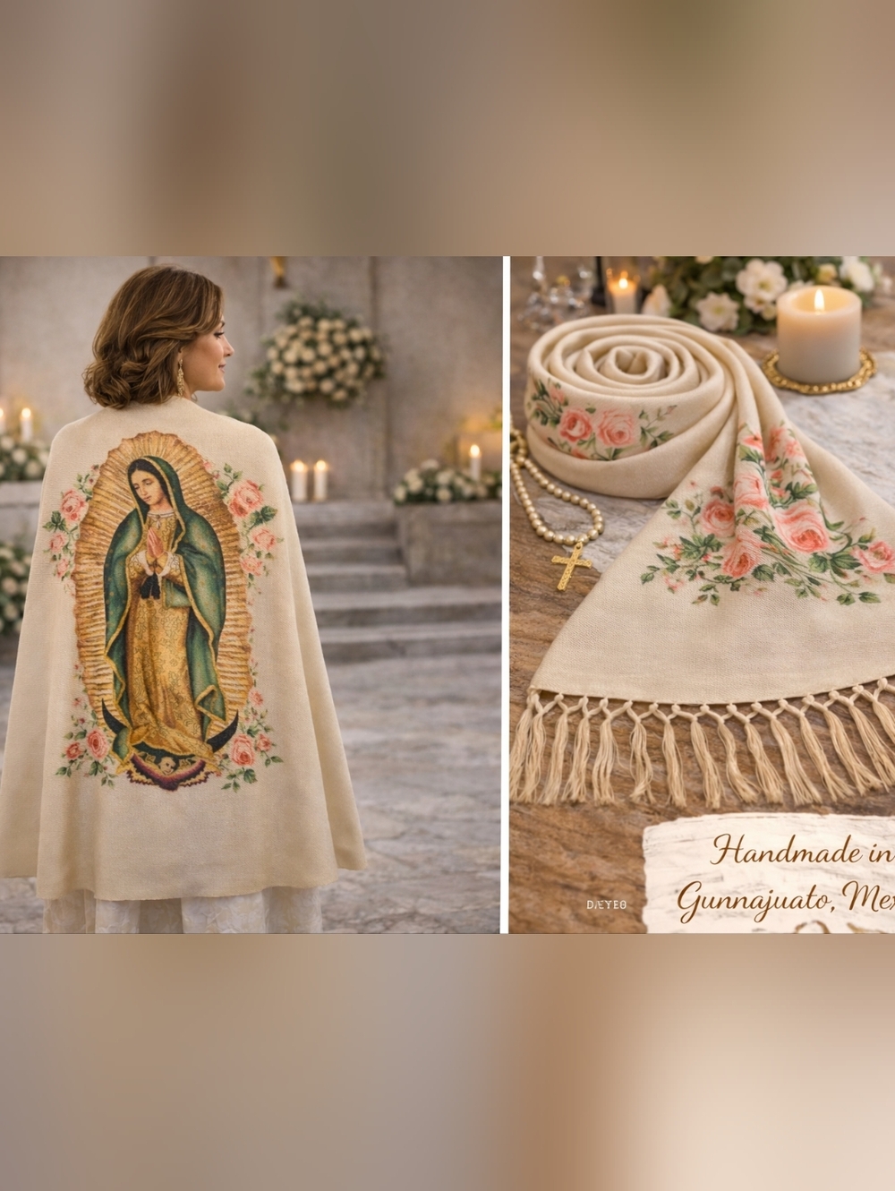 Virgen de Guadalupe Religious Rebozo,  shawl, pashmina,  scarf, chal